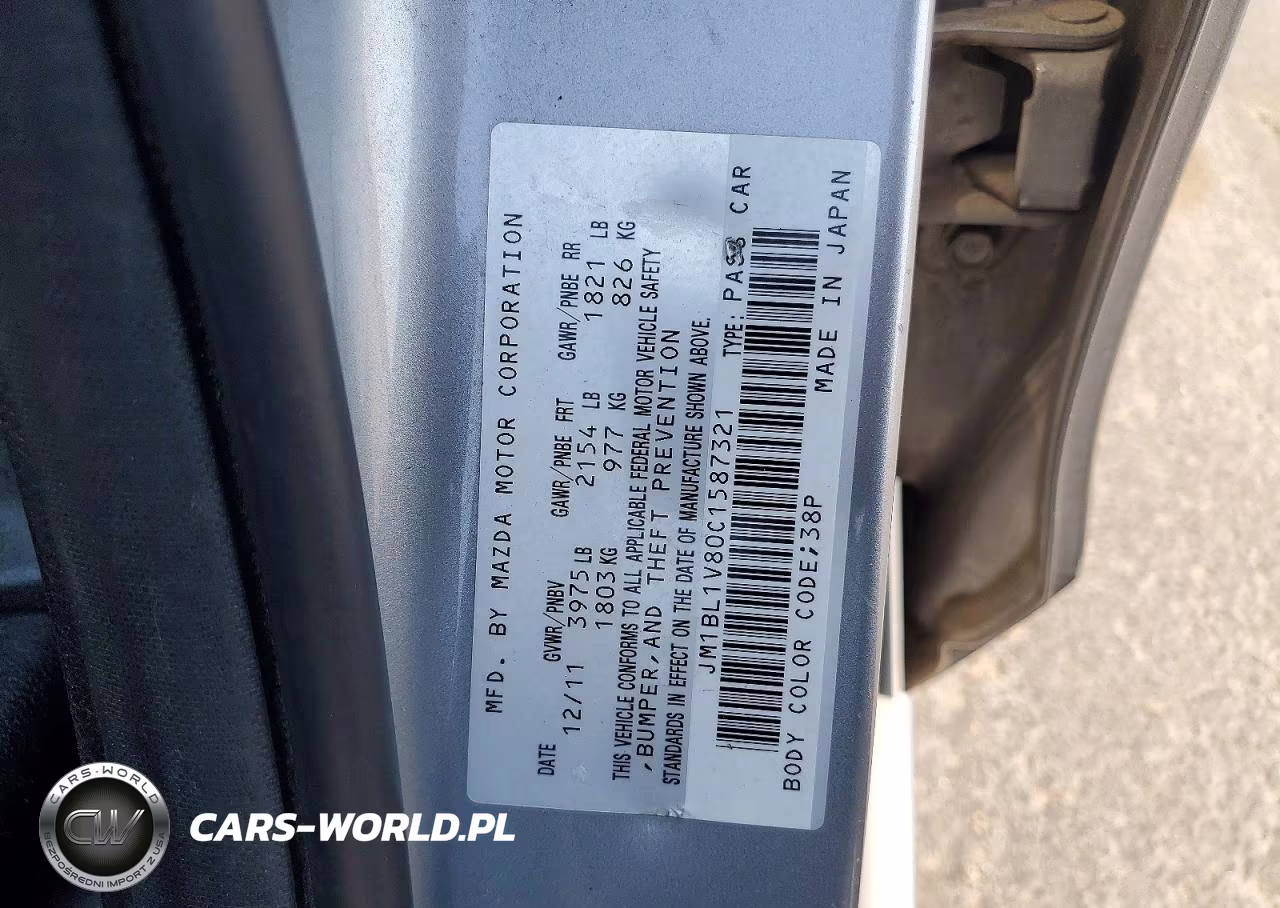 2012 Mazda 3 I VIN:JM1BL1V80C1587321 - 12