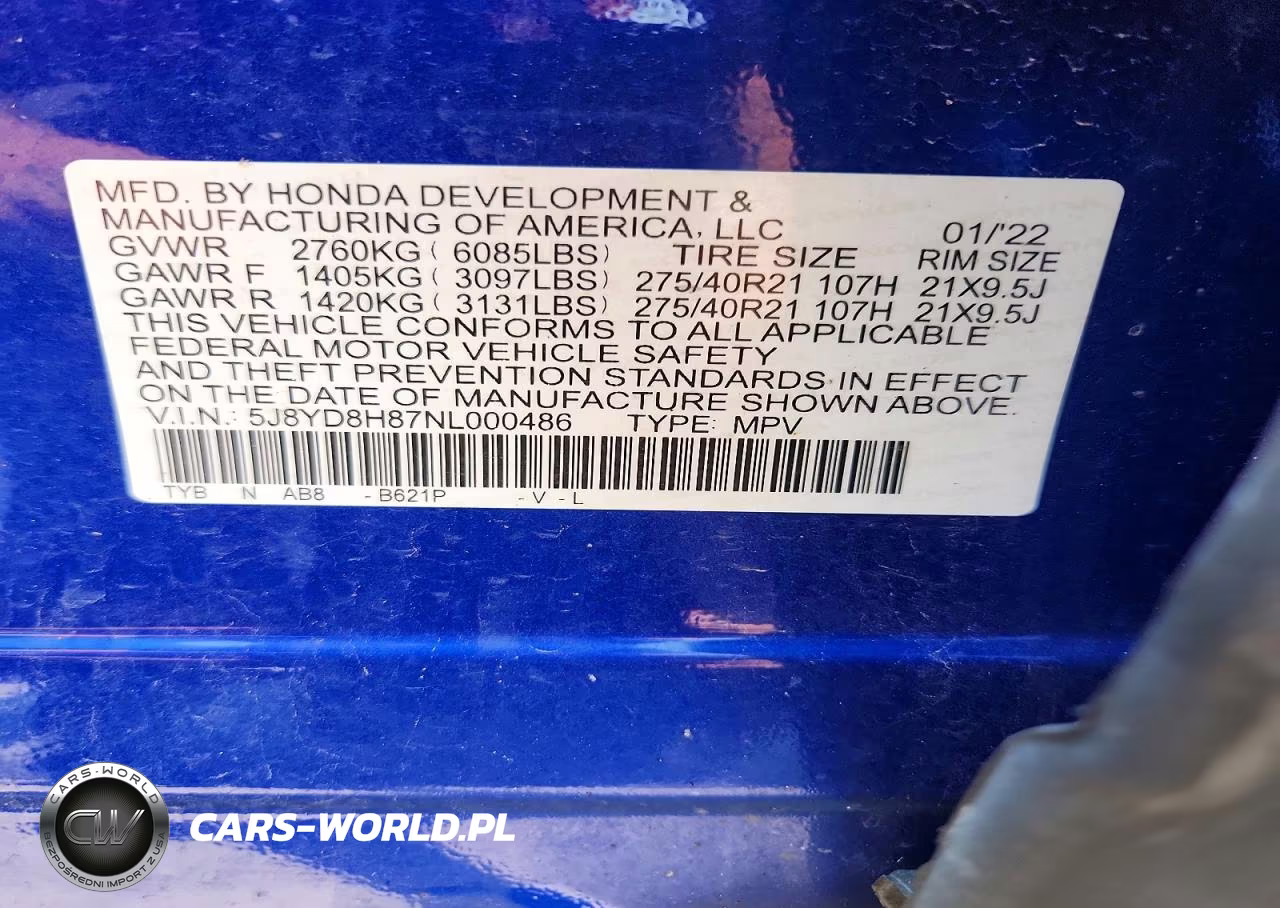 2022 Acura Mdx Type S Advance VIN:5J8YD8H87NL000486 - 13