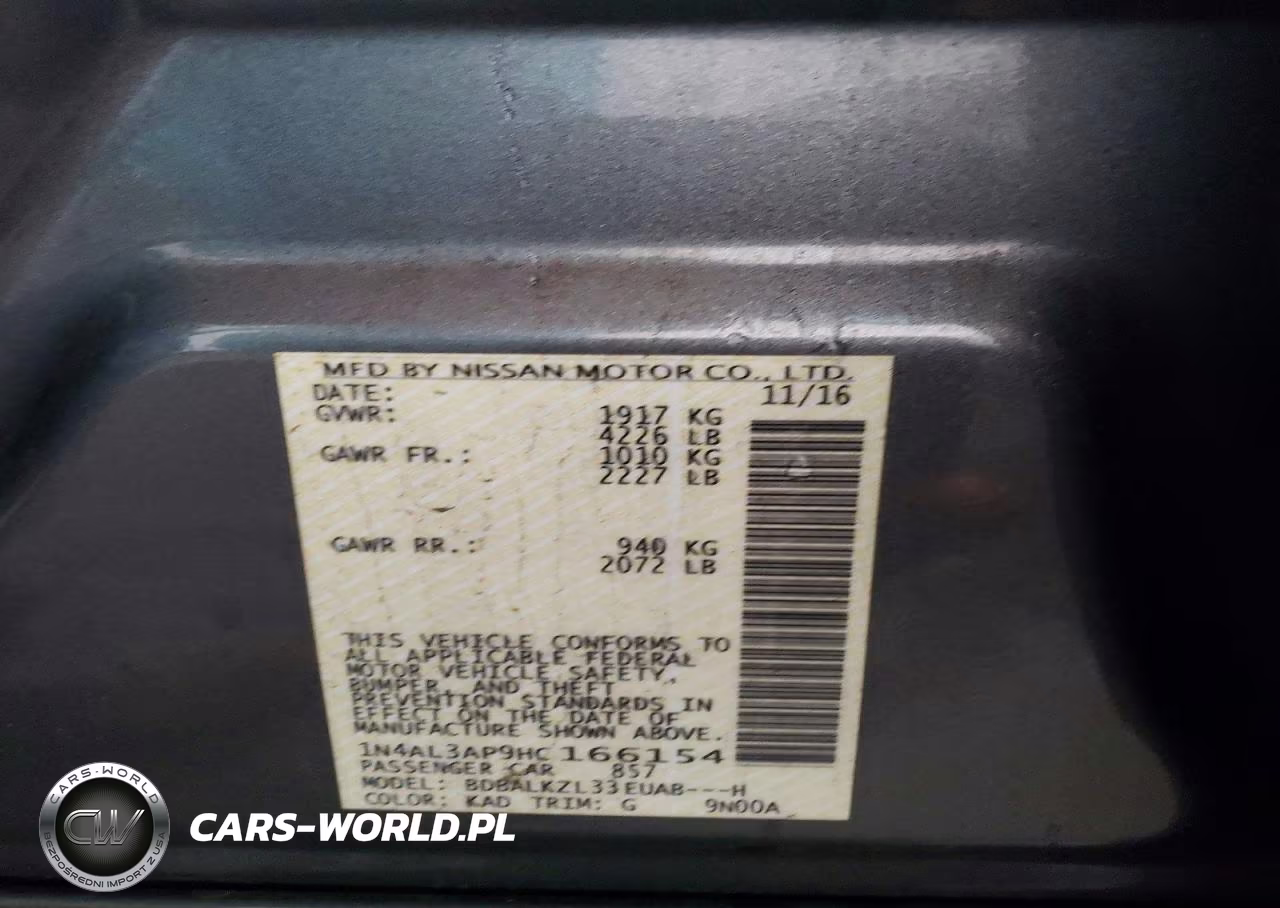 2017 Nissan Altima 2.5 Sv VIN:1N4AL3AP9HC166154 - 12