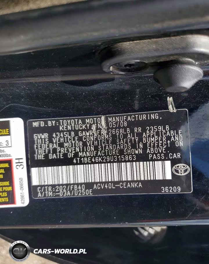 2009 Toyota Camry Le VIN:4T1BE46K29U315863 - 13