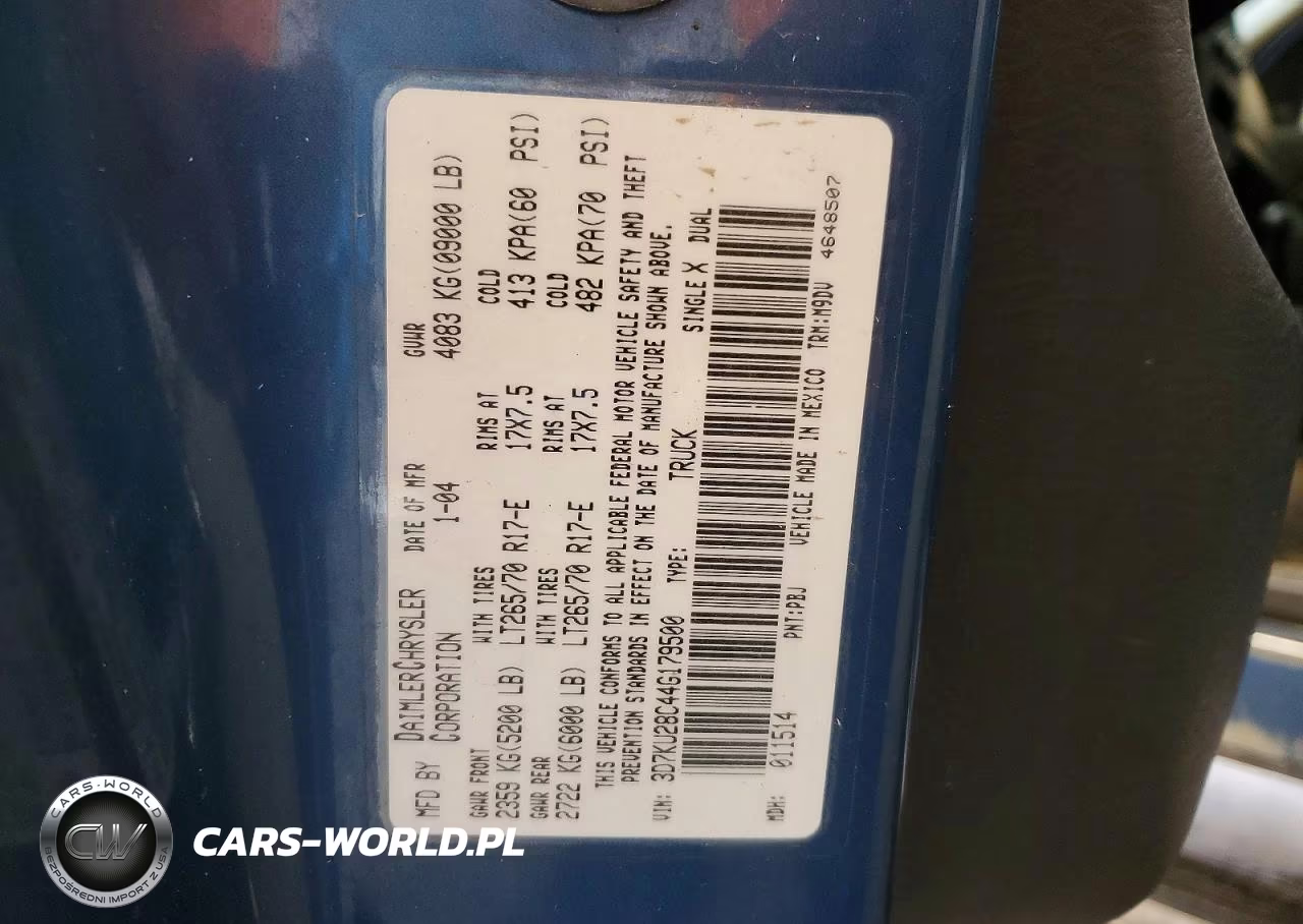 2004 Dodge Ram 2500 St VIN:3D7KU28C44G179500 - 12