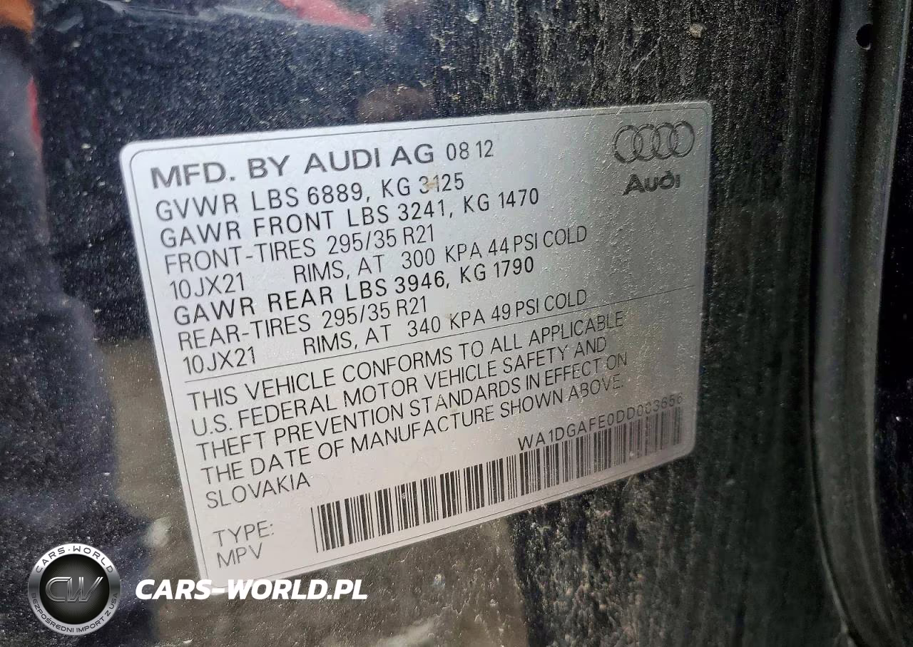 2013 Audi Q7 Prestige VIN:WA1DGAFE0DD003656 - 13