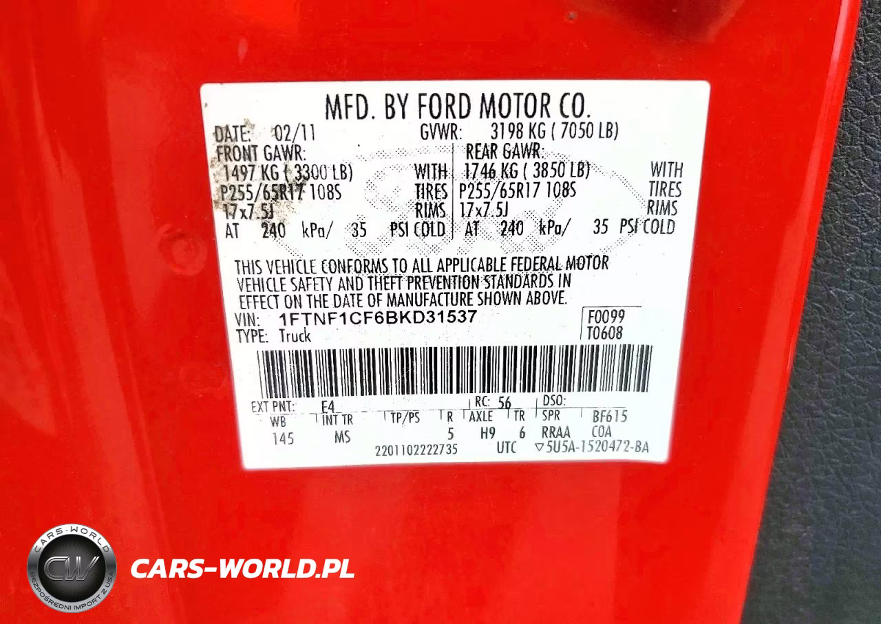 2011 Ford F150 VIN:1FTNF1CF6BKD31537 - 12