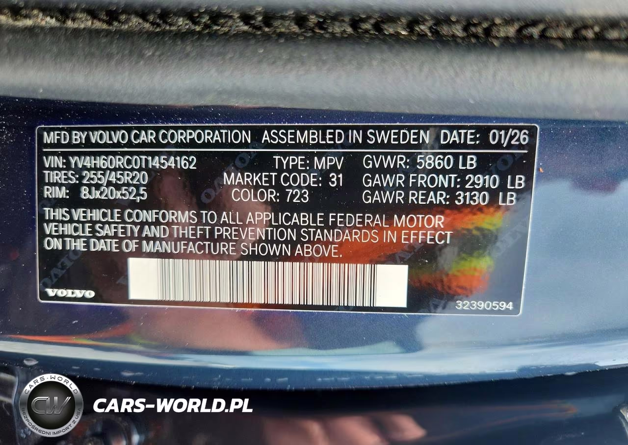 2026 Volvo Xc60 Plus VIN:YV4H60RC0T1454162 - 14