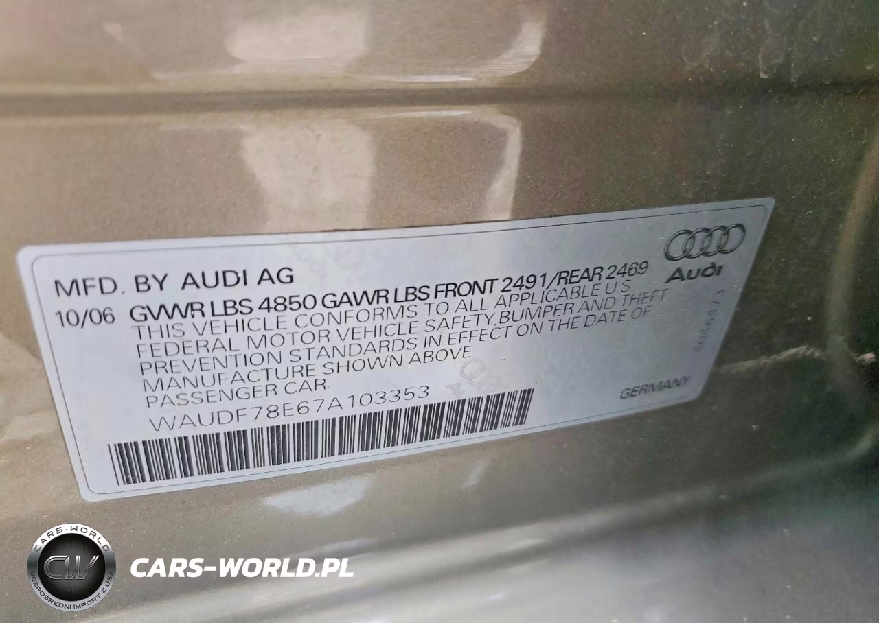 2007 Audi A4 2.0T Quattro VIN:WAUDF78E67A103353 - 12