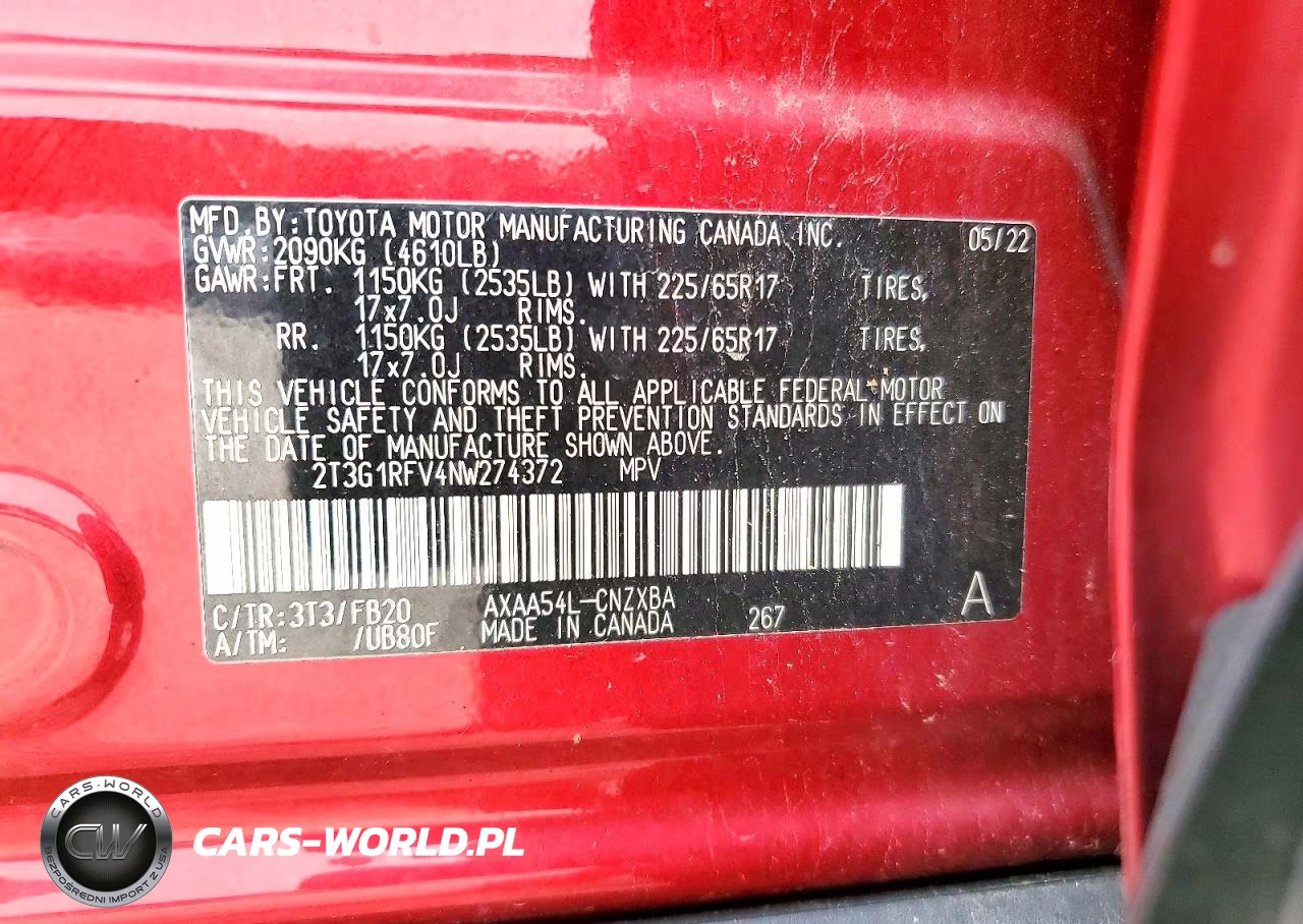 2022 Toyota Rav4 Le VIN:2T3G1RFV4NW274372 - 13