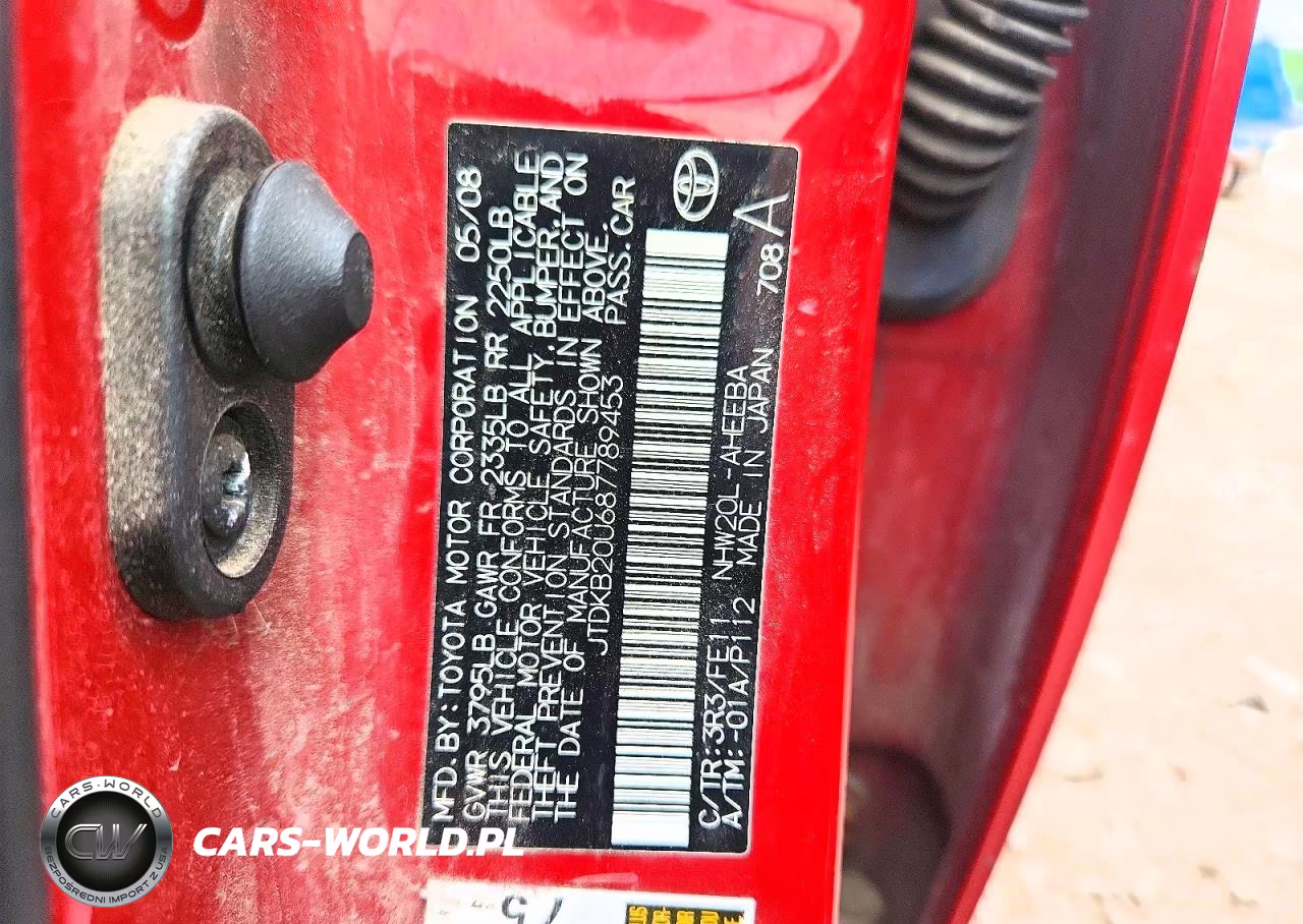 2008 Toyota Prius Base VIN:JTDKB20U687789453 - 12