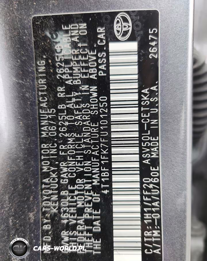 2015 Toyota Camry Se VIN:4T1BF1FK7FU101250 - 12