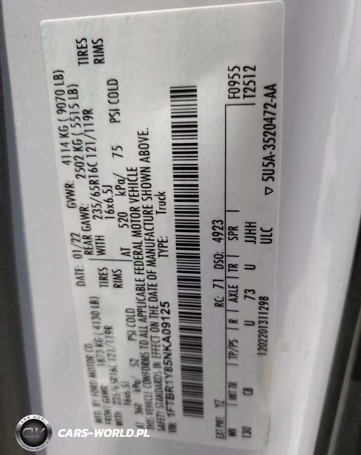 2022 Ford Transit T-250 VIN:1FTBR1Y85NKA09125 - 13