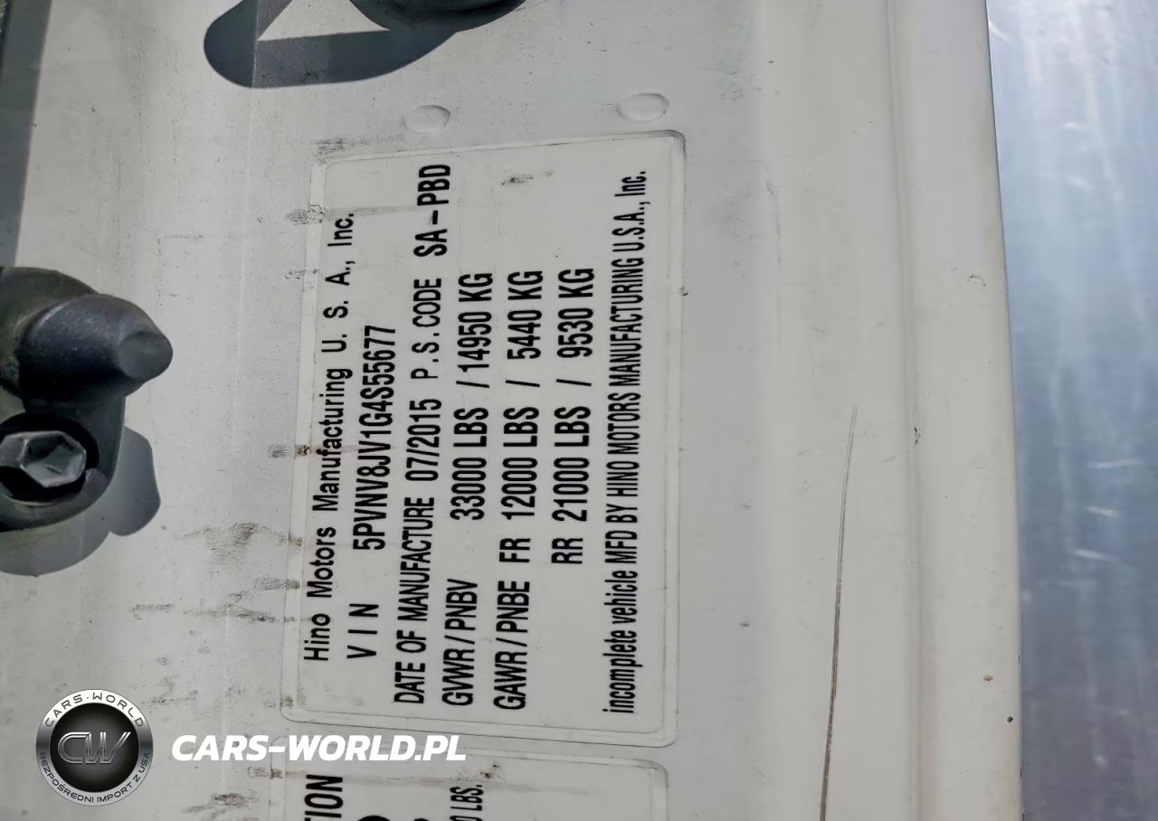 2016 Hino 338 Box Truck VIN:5PVNV8JV1G4S55677 - 13