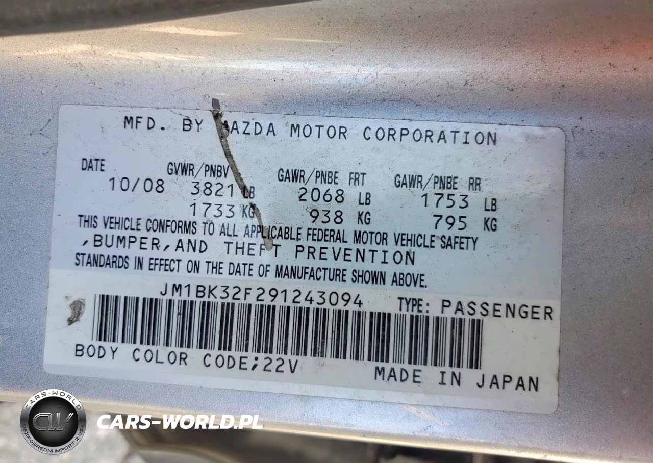2009 Mazda 3 I VIN:JM1BK32F291243094 - 12