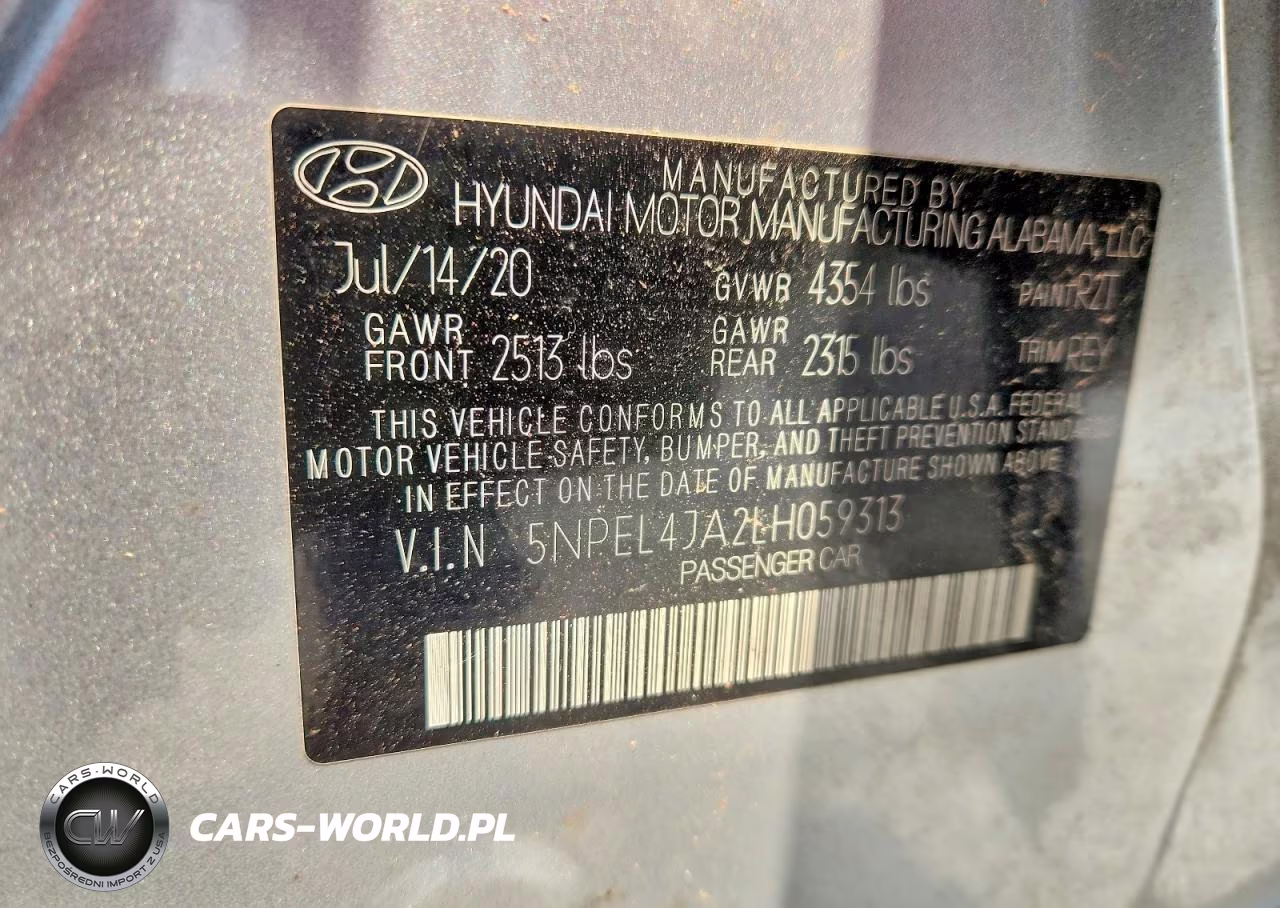 2020 Hyundai Sonata Sel VIN:5NPEL4JA2LH059313 - 12