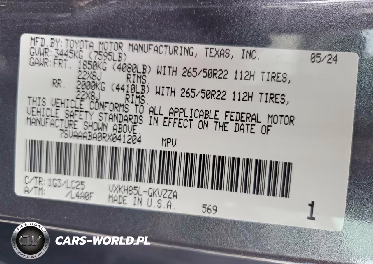 2024 Toyota Sequoia Capstone VIN:7SVAAABA0RX041204 - 13