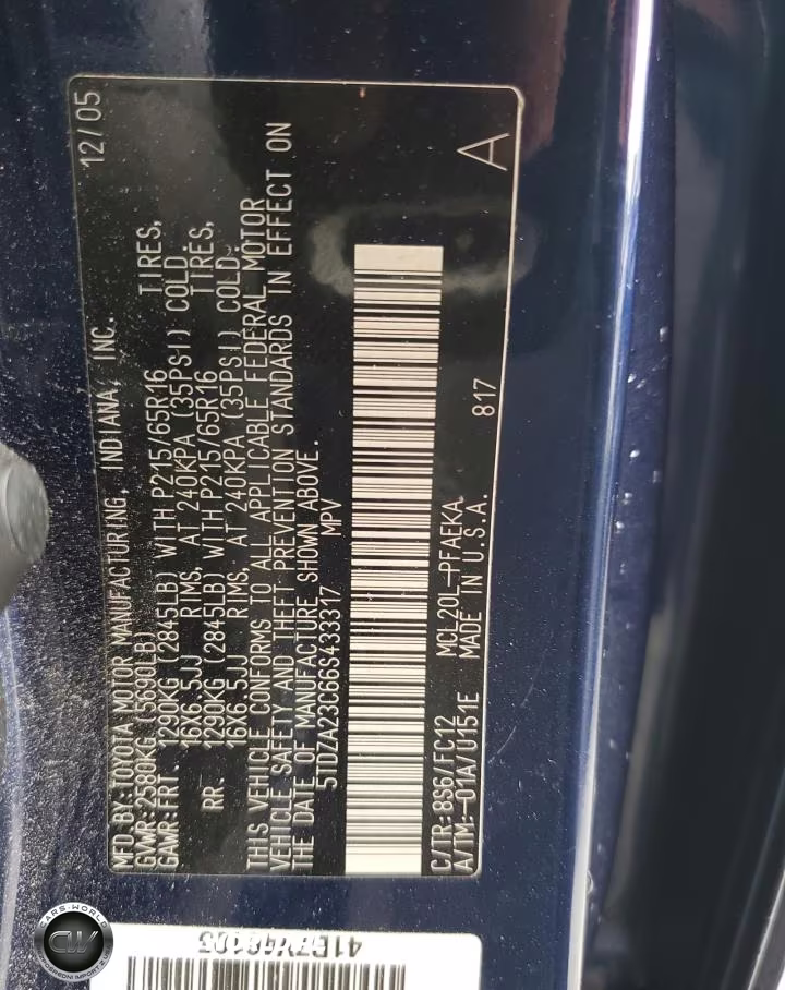 2006 Toyota Sienna Ce VIN:5TDZA23C66S433317 - 14