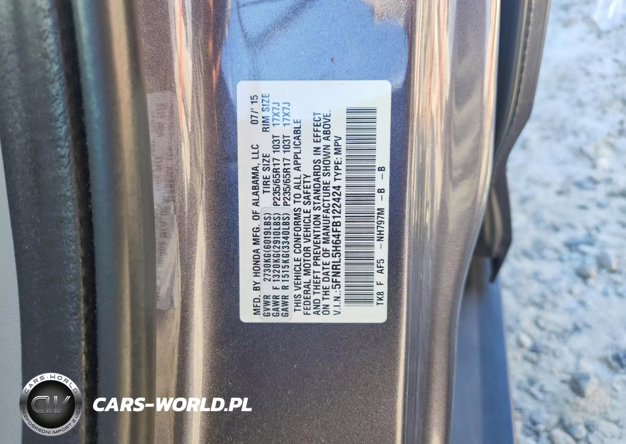 2015 Honda Odyssey Exl VIN:5FNRL5H64FB122424 - 14