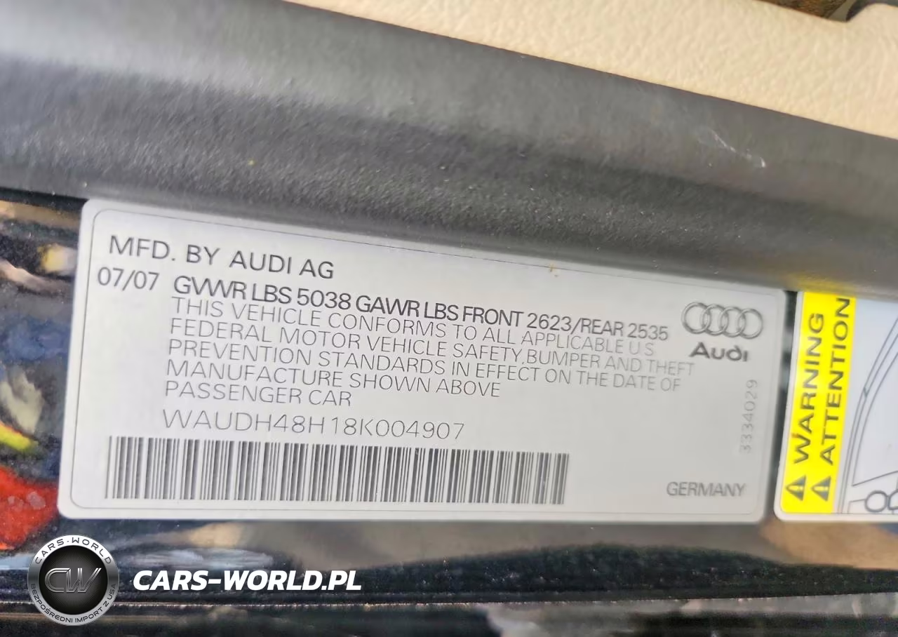 2008 Audi A4 3.2 Cabriolet Quattro VIN:WAUDH48H18K004907 - 12