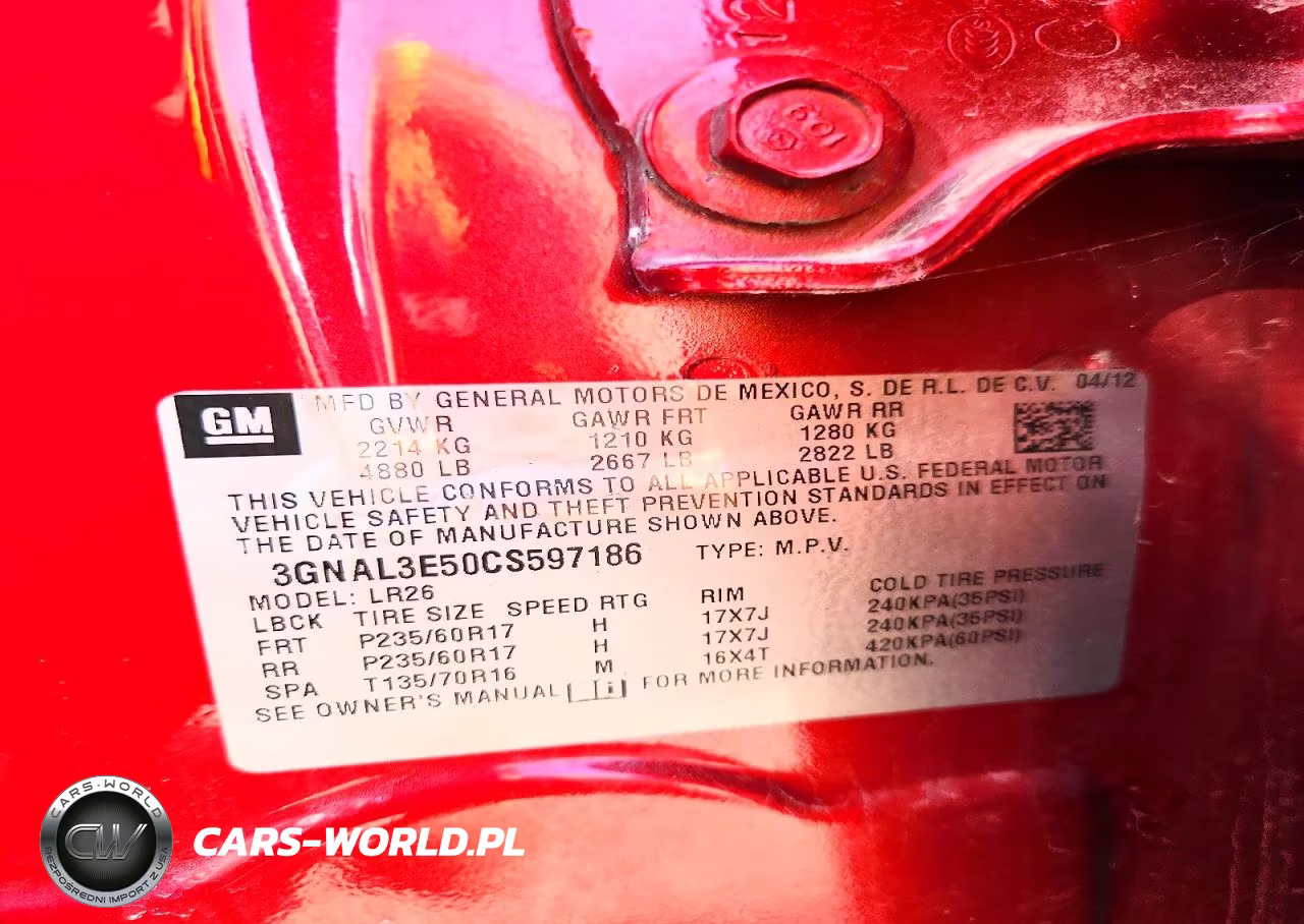 2012 Chevrolet Captiva Sport VIN:3GNAL3E50CS597186 - 13