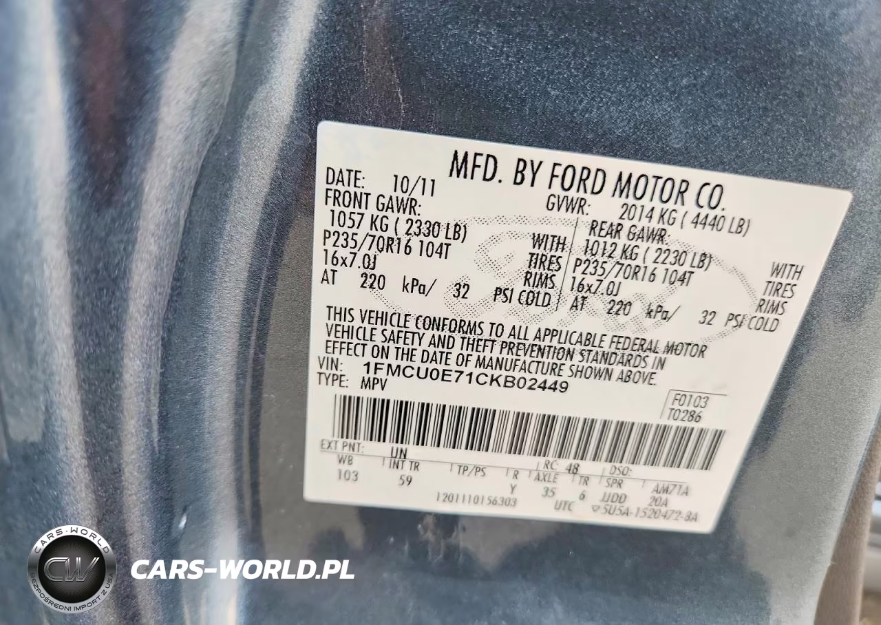 2012 Ford Escape Limited VIN:1FMCU0E71CKB02449 - 13