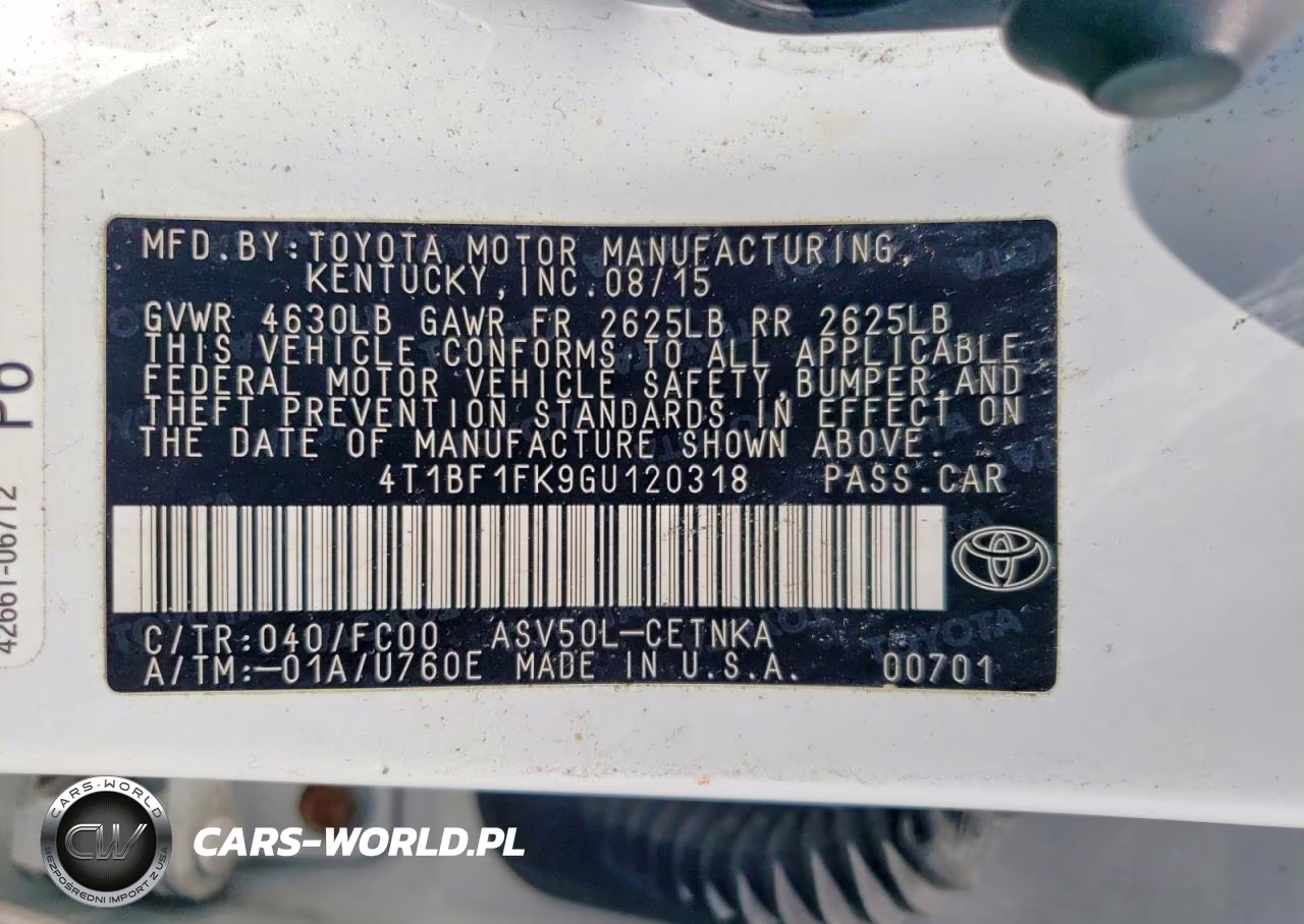 2016 Toyota Camry Le VIN:4T1BF1FK9GU120318 - 12