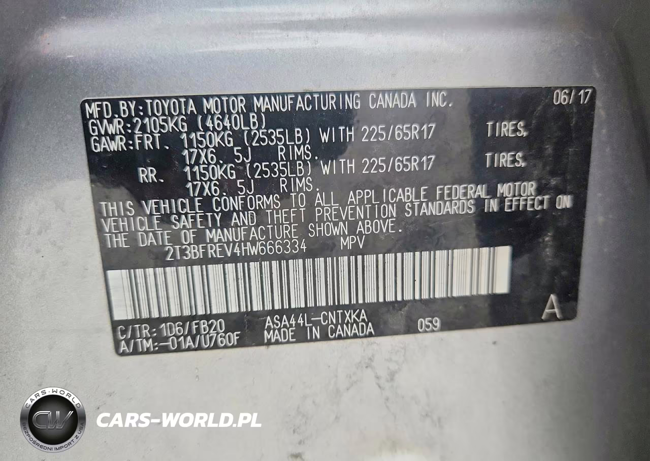 2017 Toyota Rav4 Le VIN:2T3BFREV4HW666334 - 12