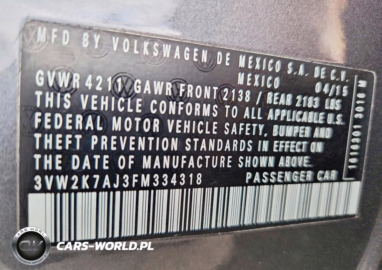 2015 Volkswagen Jetta Base VIN:3VW2K7AJ3FM334318 - 12