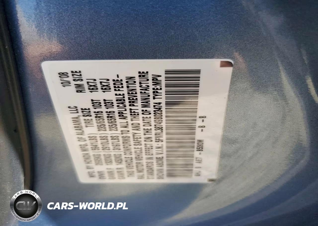 2009 Honda Odyssey Exl VIN:5FNRL38749B023474 - 13