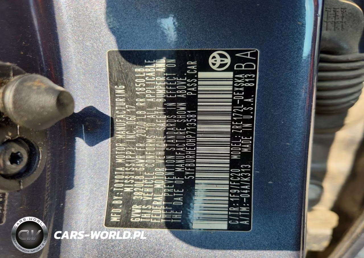 2017 Toyota Corolla Se VIN:5YFBURHE0HP713581 - 13