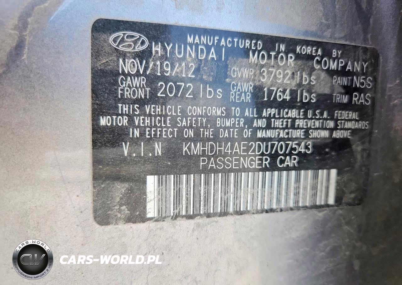 2013 Hyundai Elantra Gls VIN:KMHDH4AE2DU707543 - 13