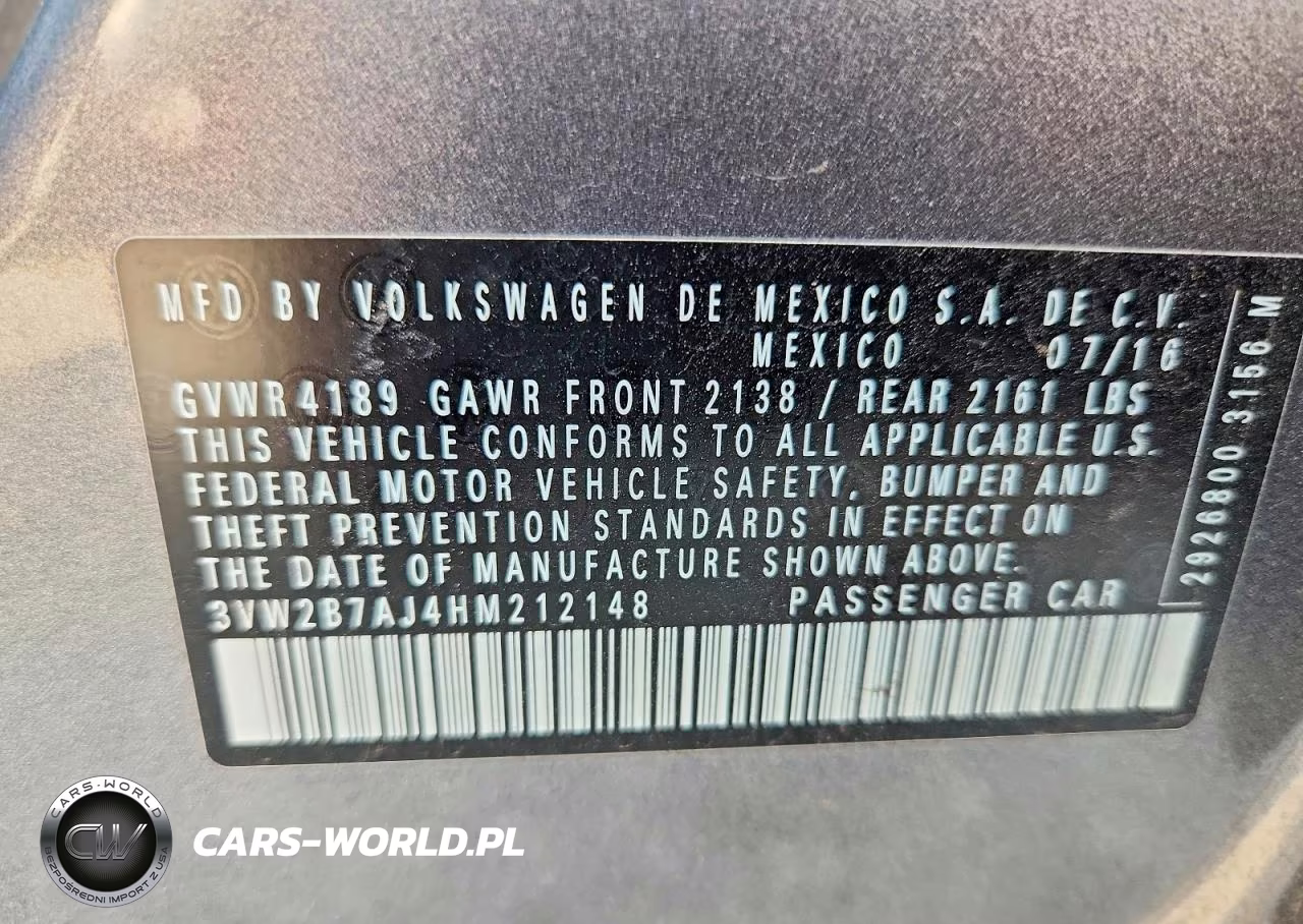 2017 Volkswagen Jetta S VIN:3VW2B7AJ4HM212148 - 12