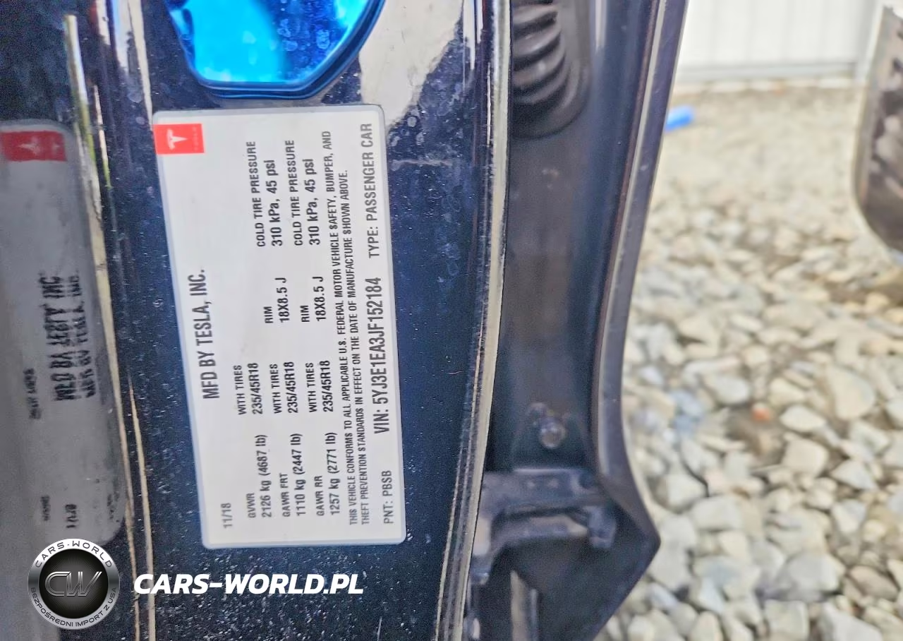 2018 Tesla Model 3 VIN:5YJ3E1EA3JF152184 - 13