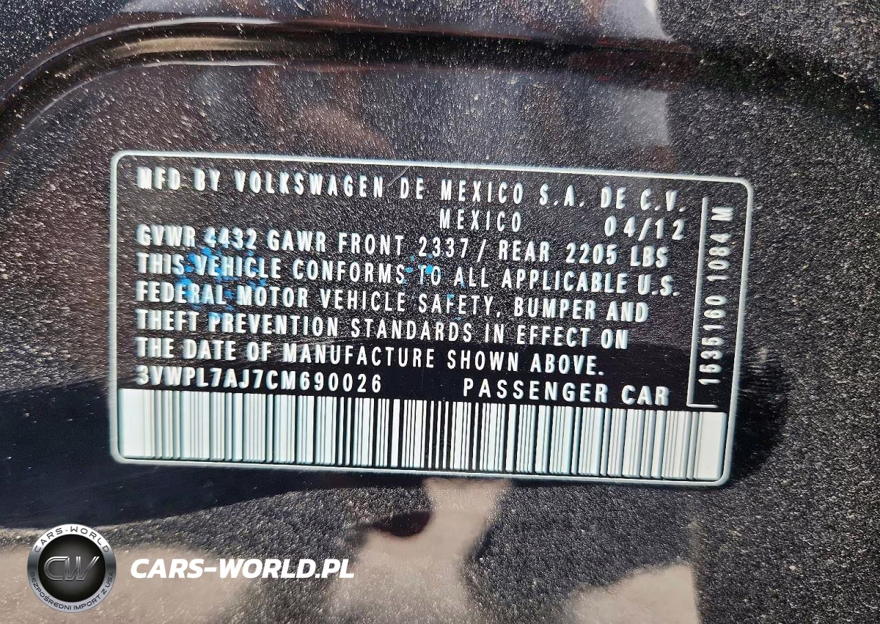 2012 Volkswagen Jetta Sportwagen 2.0L Tdi VIN:3VWPL7AJ7CM690026 - 12