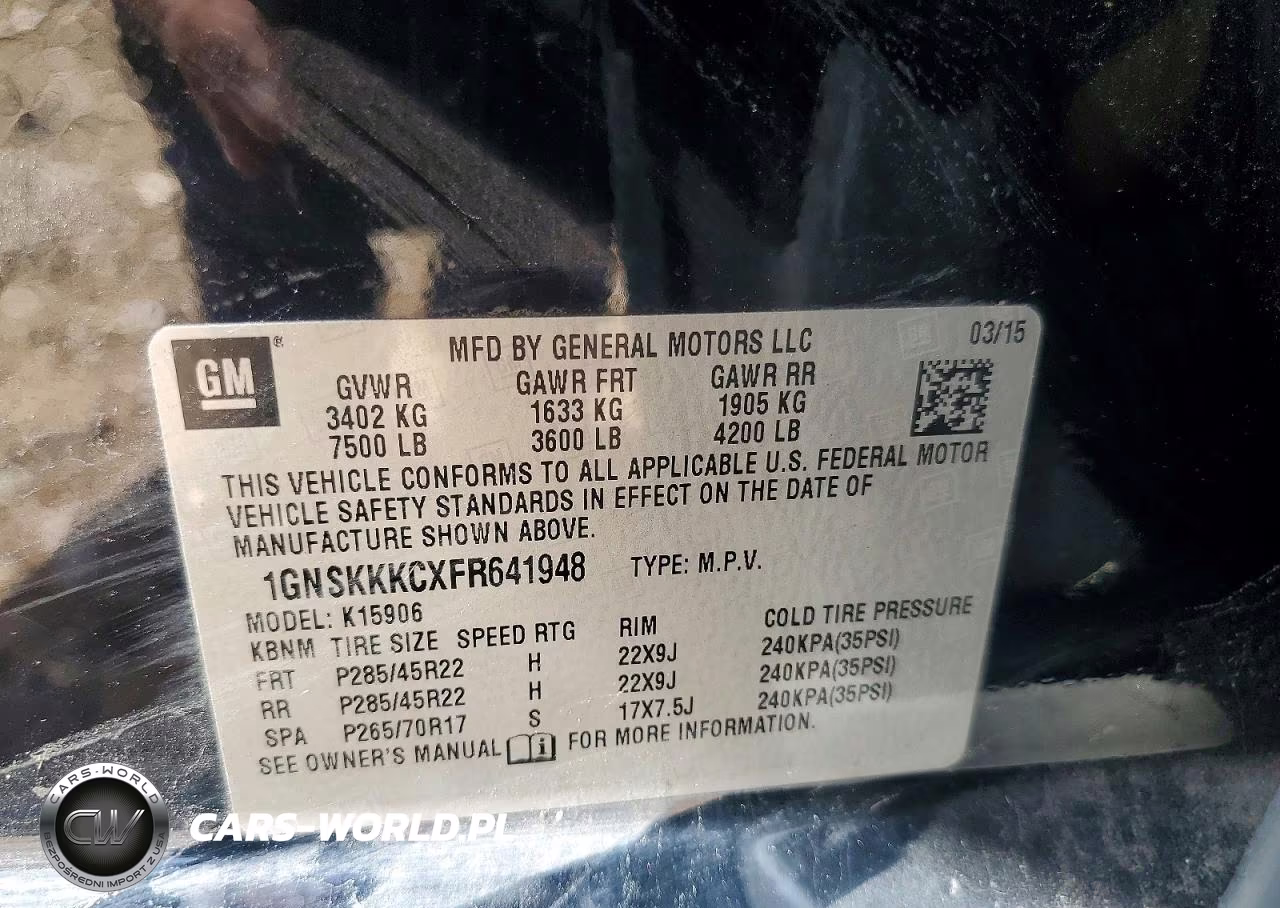 2015 Chevrolet Suburban K1500 Ltz VIN:1GNSKKKCXFR641948 - 13
