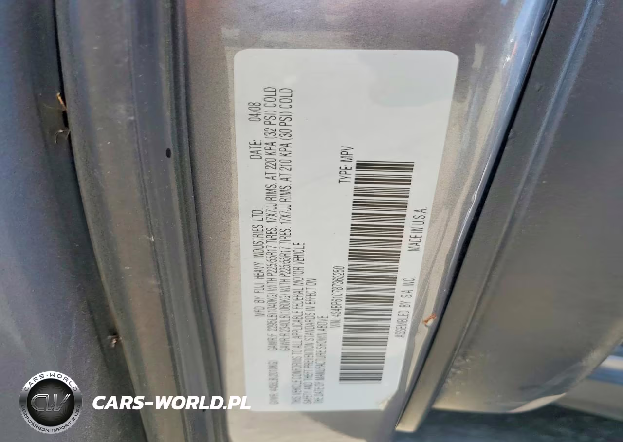 2008 Subaru Outback 2.5I VIN:4S4BP61C787363250 - 12