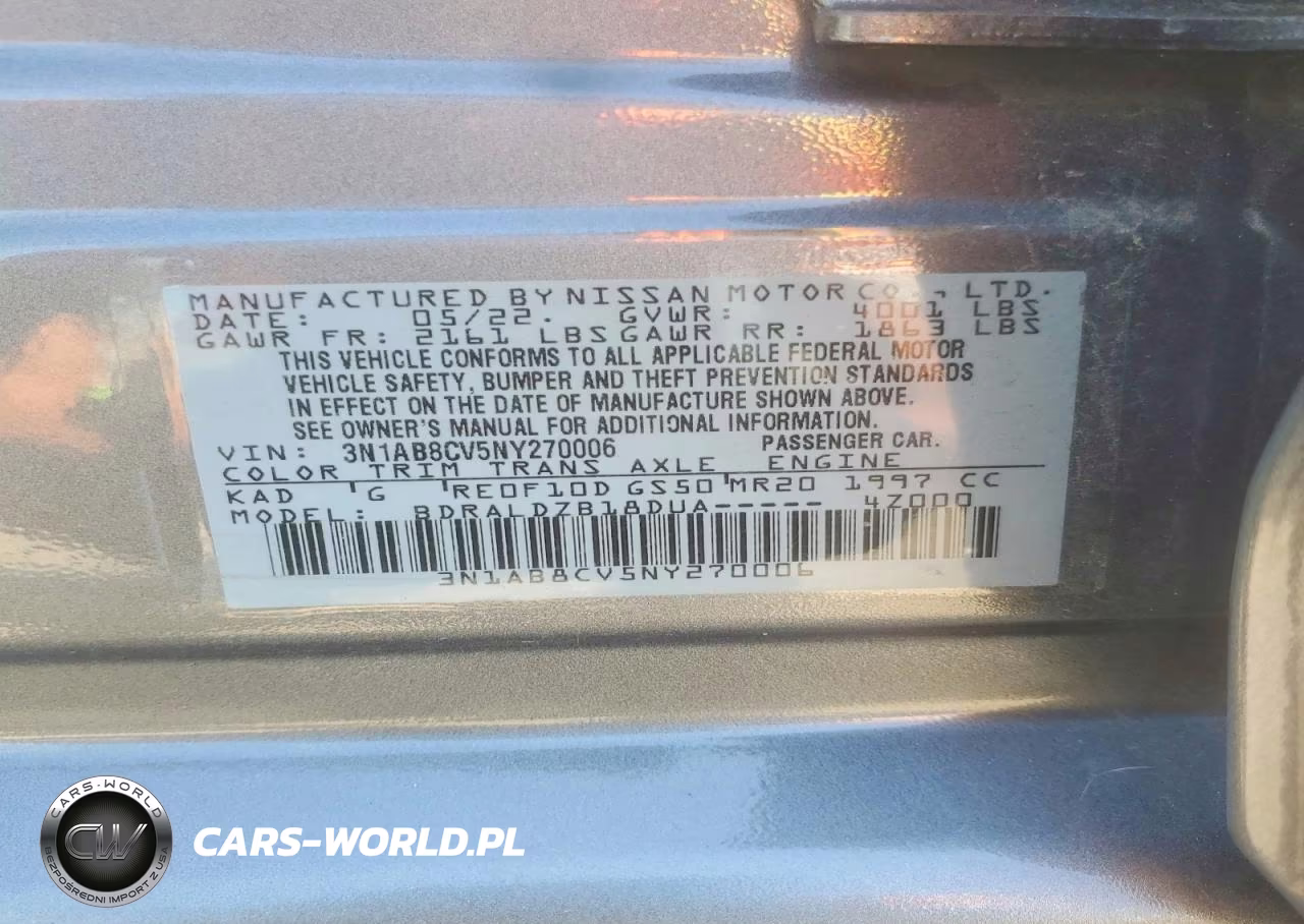 2022 Nissan Sentra Sv VIN:3N1AB8CV5NY270006 - 12