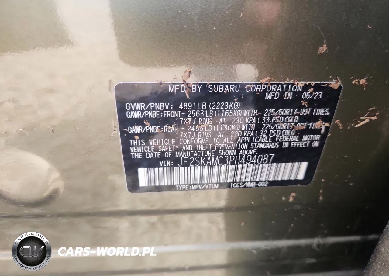 2023 Subaru Forester Wilderness VIN:JF2SKAMC3PH494087 - 13
