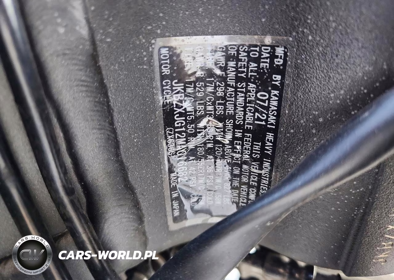 2021 Kawasaki Zx636 K VIN:JKBZXJG12MA016682 - 9