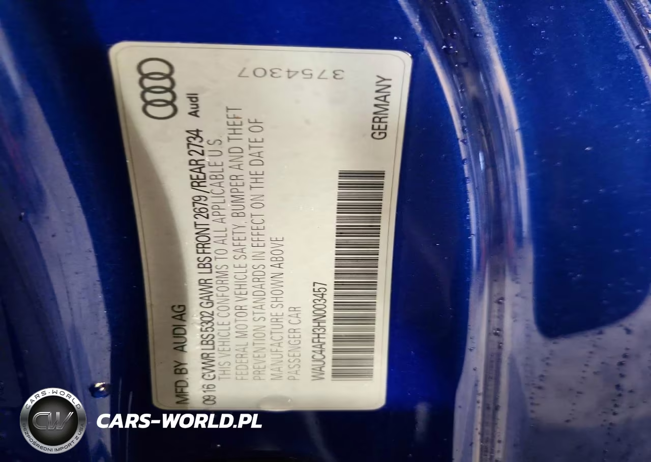 2017 Audi S5 VIN:WAUC4AFH3HN003457 - 13
