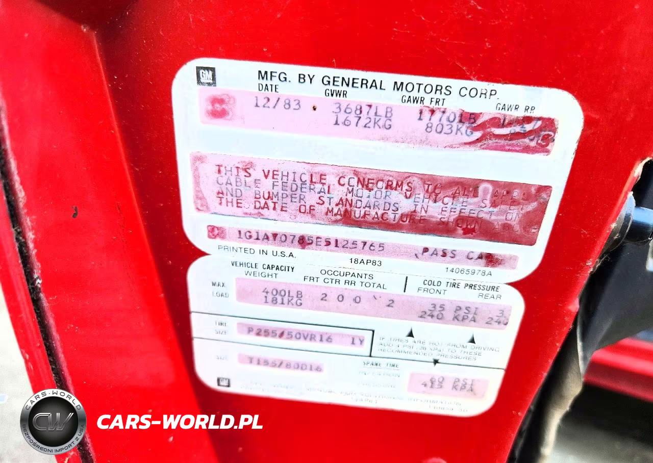 1984 Chevrolet Corvette VIN:1G1AY0785E5125765 - 12