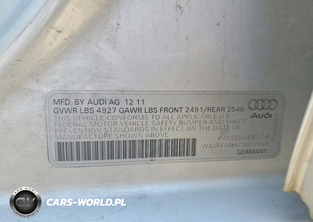 2012 Audi A4 Premium Plus VIN:WAUFFAFL8CN017469 - 12