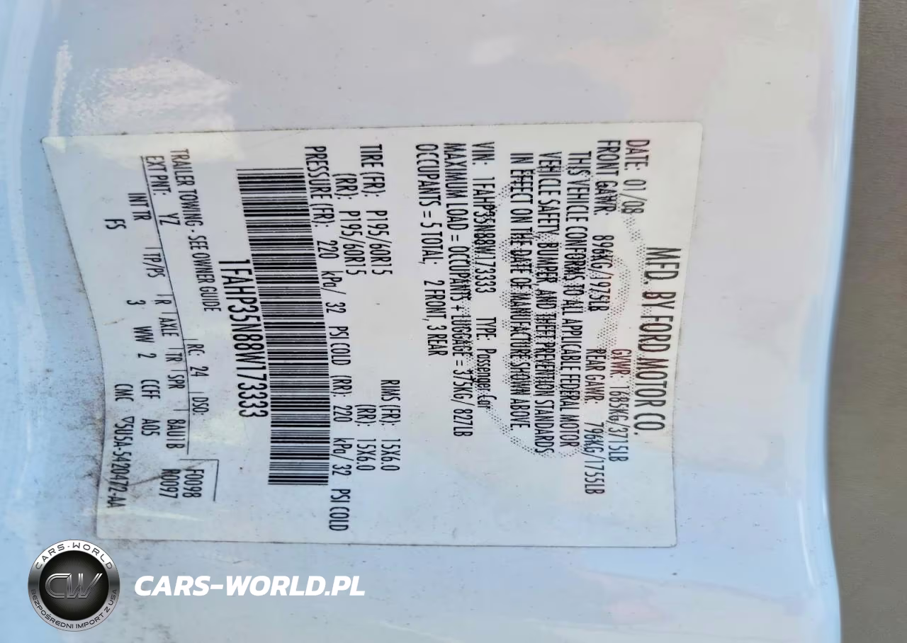 2008 Ford Focus Se VIN:1FAHP35N88W173333 - 12