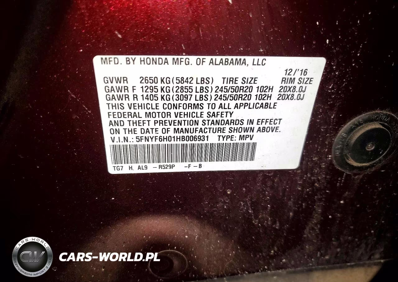 2017 Honda Pilot Elite VIN:5FNYF6H01HB006931 - 13