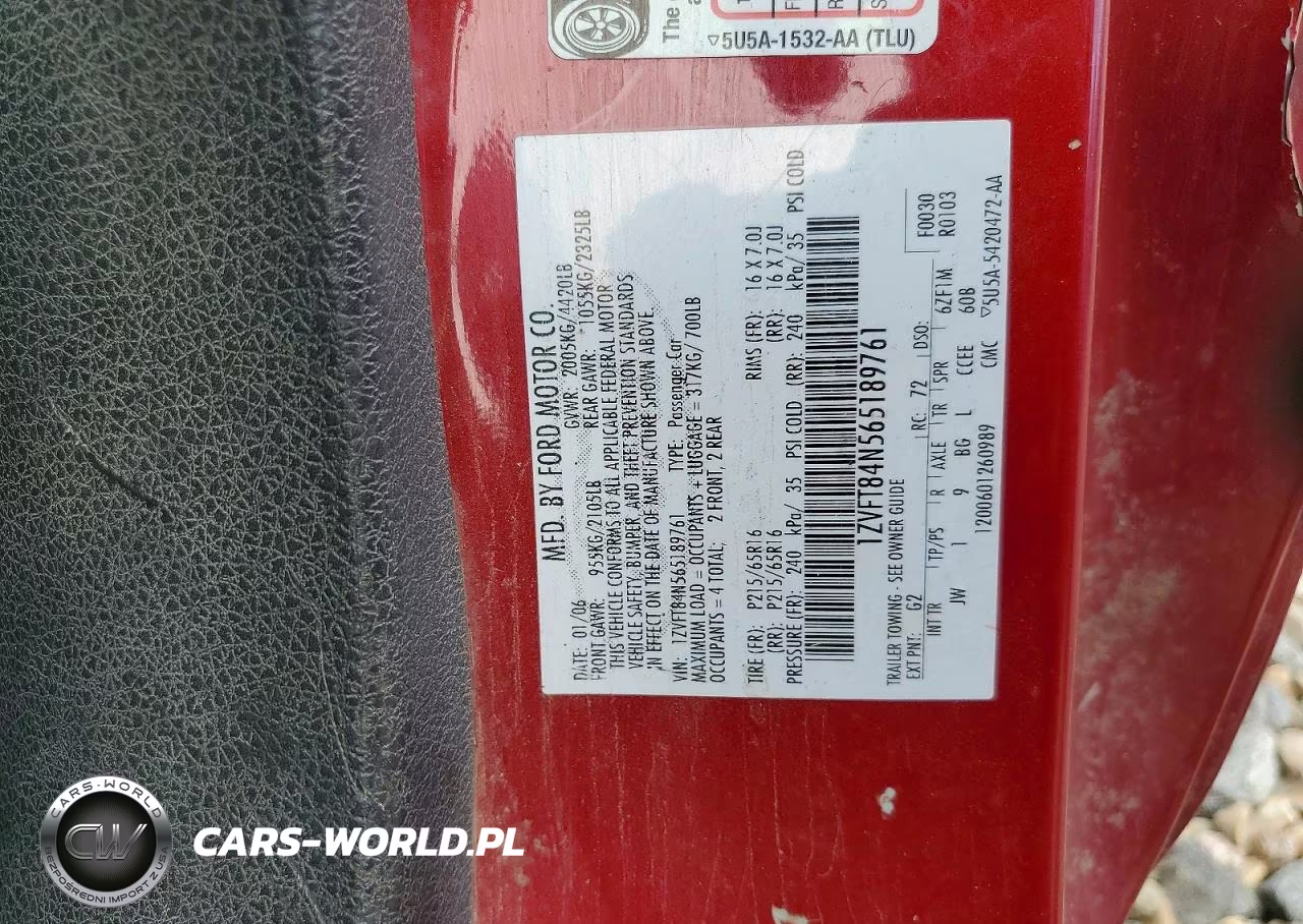 2006 Ford Mustang VIN:1ZVFT84N565189761 - 12
