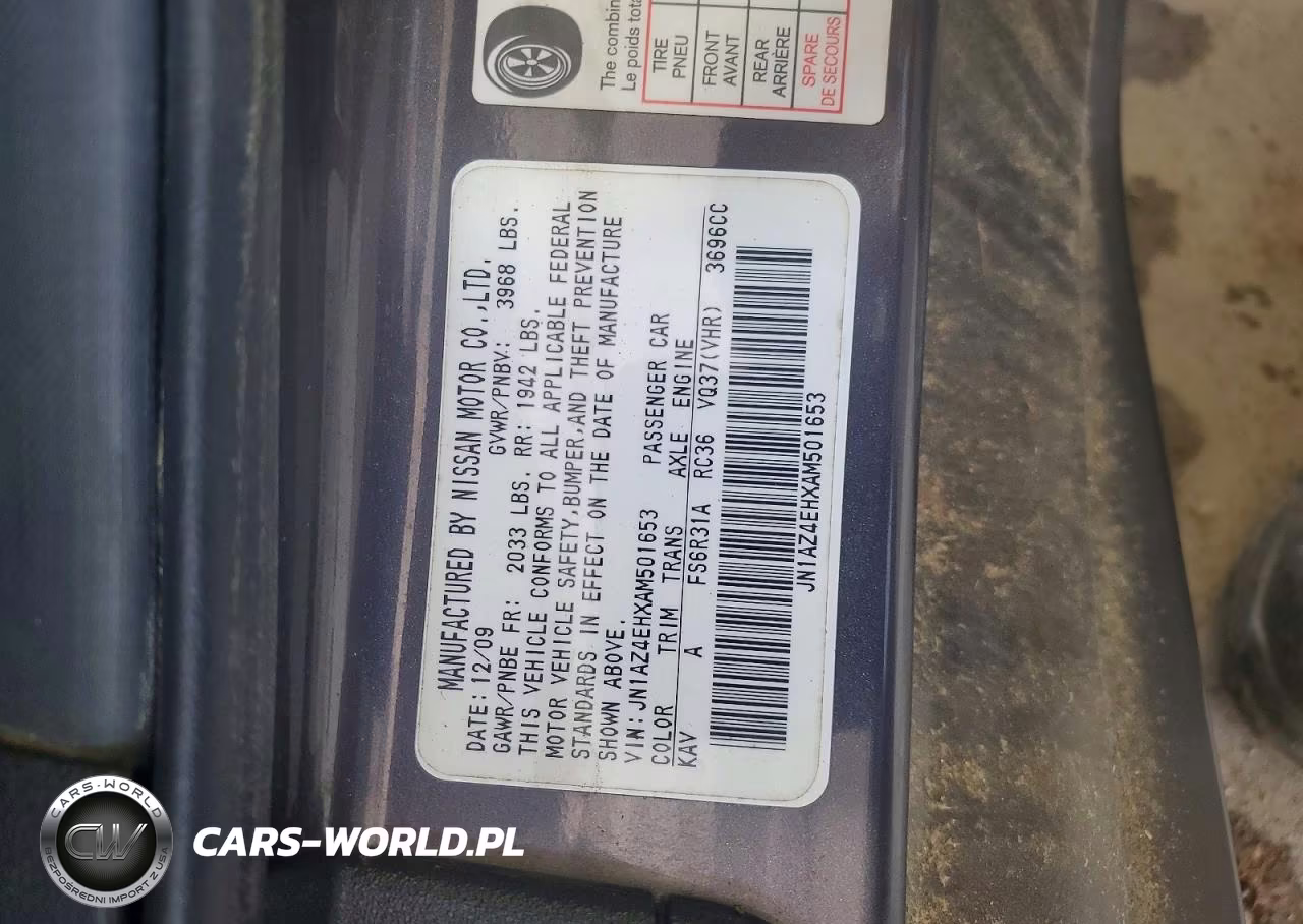 2010 Nissan 370Z VIN:JN1AZ4EHXAM501653 - 12