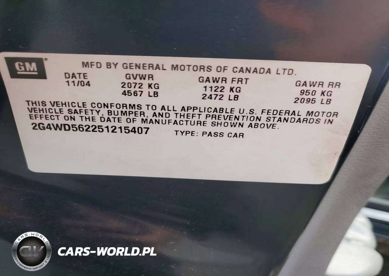 2005 Buick Lacrosse Cxl VIN:2G4WD562251215407 - 12