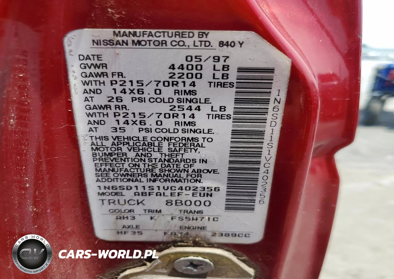 1997 Nissan Truck Base VIN:1N6SD11S1VC402356 - 12