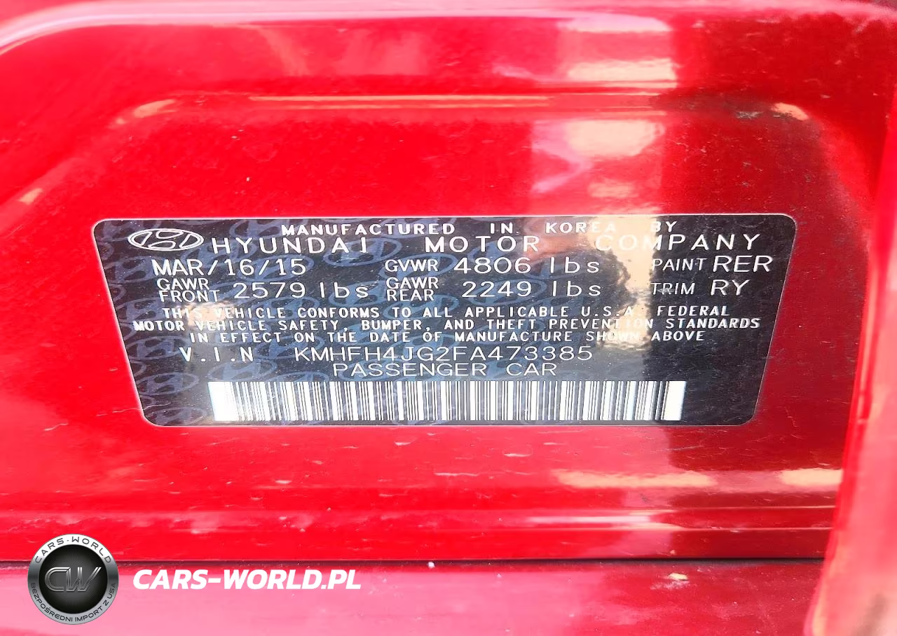 2015 Hyundai Azera Limited VIN:KMHFH4JG2FA473385 - 12