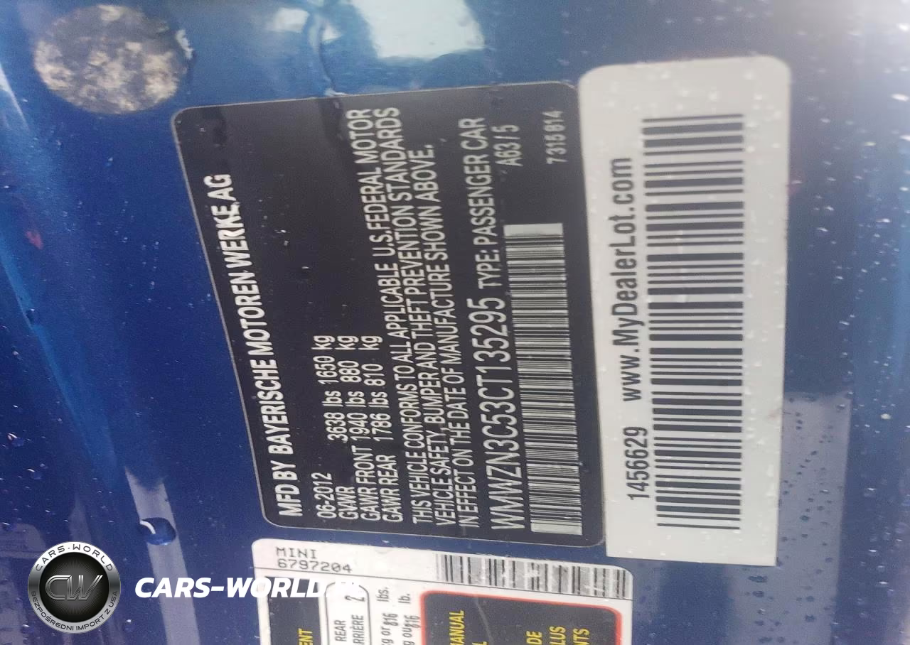 2012 Mini Cooper VIN:WMWZN3C53CT135295 - 12
