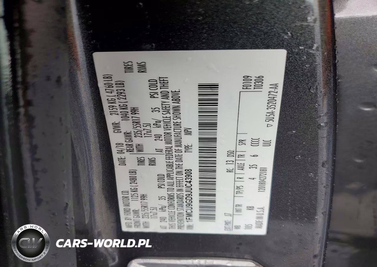 2018 Ford Escape Se VIN:1FMCU9GD9JUC43908 - 13