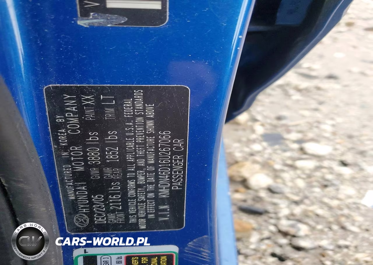 2006 Hyundai Elantra Gls VIN:KMHDN46D16U267066 - 12