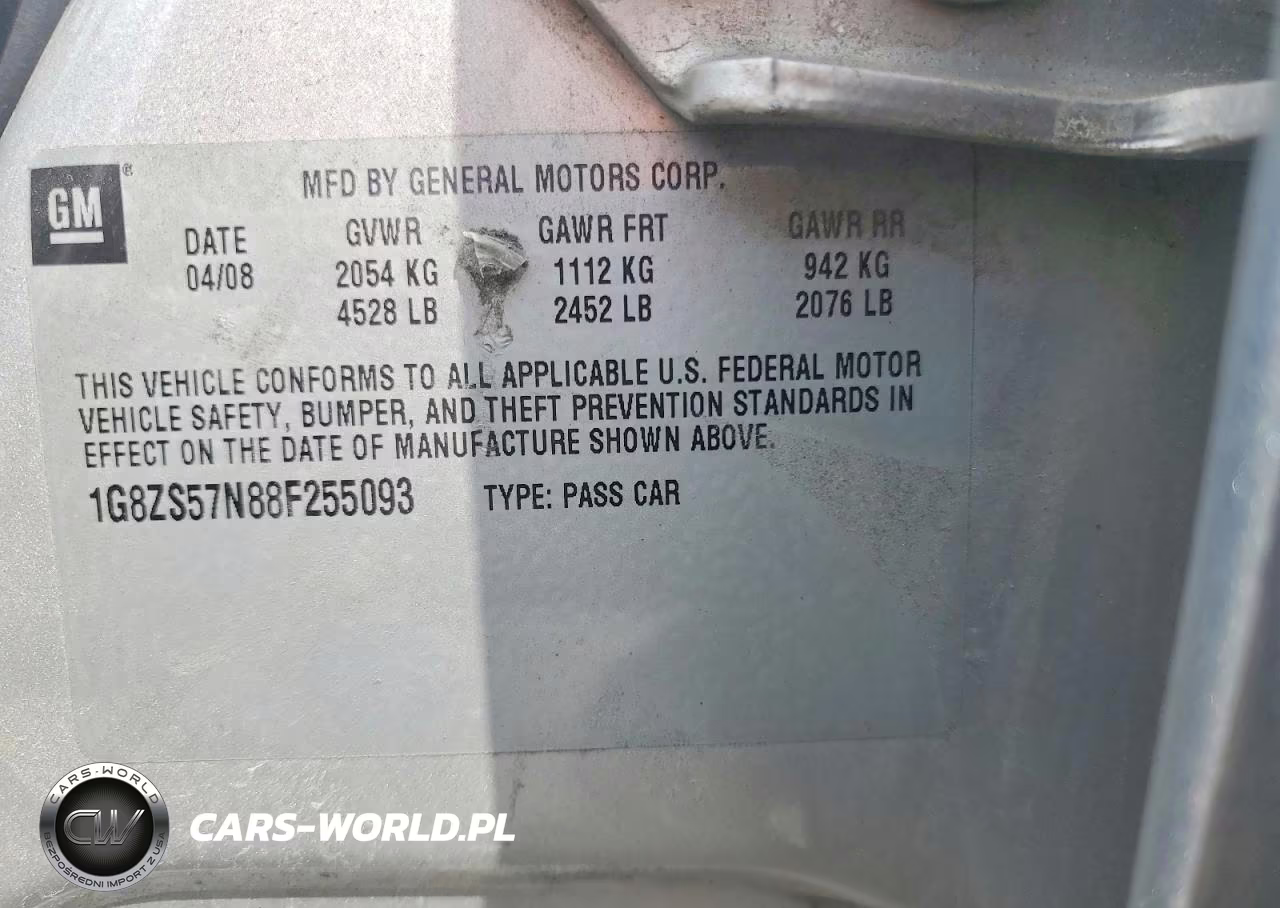 2008 Saturn Aura Xe VIN:1G8ZS57N88F255093 - 13